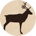 thumbnail image 1 of Ahgly Company Tapis Rond Lavable en Machine Intérieur Transitionnel Marron Clair, 7 Pieds Rond, 1 of 7
