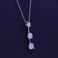 thumbnail image 2 of AFFY Lab Created Moissanite Past Present Future Three Stone Pendant Necklace In 14K White Gold Over Sterling Silver Jewelry Mother's Days Gift For Women, 2 of 6