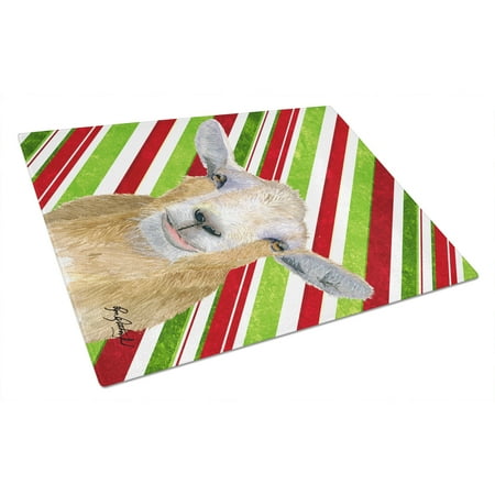 

Caroline s Treasures RDR3022LCB Goat Red Snowflakes Holiday Christmas Glass Cutting Board Large 12H x 16W multicolor