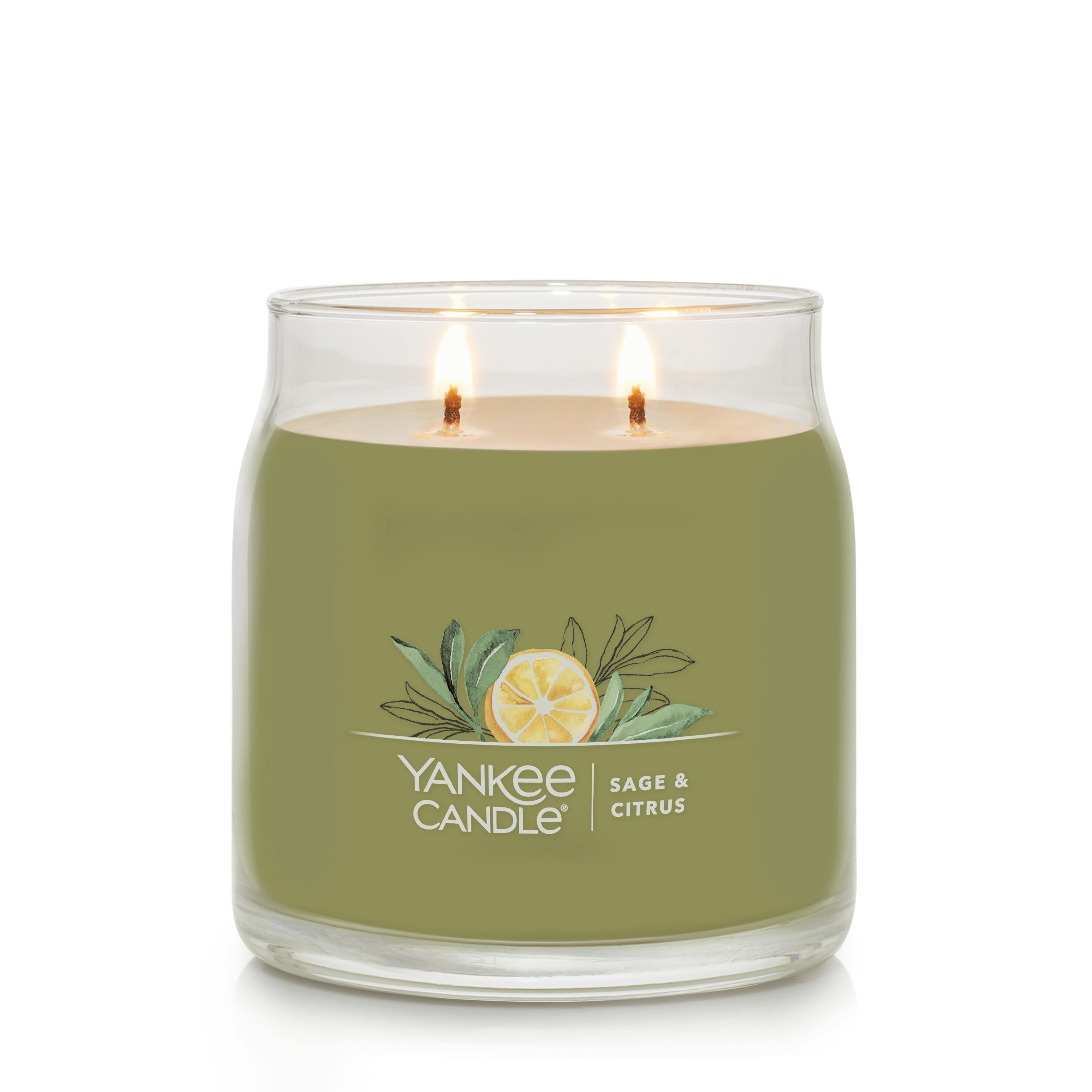 Yankee Candle Signature Medium 2-Wick Candle, Sage & Citrus, 13 oz