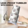 thumbnail image 5 of 20oz elephant Tumbler with Handle Convenient Home Cup elephant Lover Gift Perfect Birthday Valentine's Day Present for Women Men elephant Lovers, 5 of 6