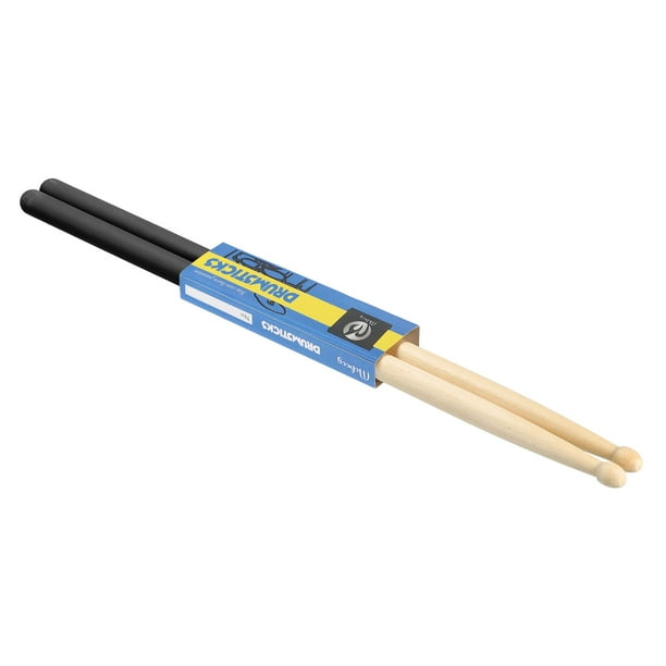 Baqueta de madera con agarre antideslizante, baquetas 7A negras, 1 par para tocar instrumentos musicales de percusión