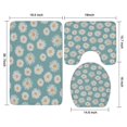 thumbnail image 3 of Teal Daisy Flower Golden Centers Pattern Bathroom Rugs Sets 3 Piece,Toilet Cover Set,Absorbent Non Slip Bathroom Mats Sets with U-Shaped Contour Rug Toilet Rug Set, 3 of 5