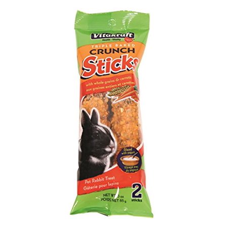 34700 Rabbit Grains/Carrot Triple Baked Crunch Stick (2 Pack), 3 oz, Triple baked for crunchiness and taste made with carrot flavored glaze made.., By Vitakraft Pet (Best Way To Store Carrot Sticks)
