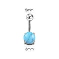 thumbnail image 4 of Koszal 5Pcs/Set Women Navel Rings Geometric Decorative Cubic Zirconia Belly Button Bar Rings Body Piercing Jewelry for Beach, 4 of 6