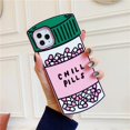 thumbnail image 2 of 3D Cartoon Chill Pills Phone Case for iPhone 15 14 13 12 11 Pro Max XR XS X 8 7 6 Plus Medicine Bottle Soft Silicone Cover, 2 of 4