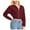 Wine, variant on Casual Engagement Party Ladies' Hooded Sweatshirt Corduroy Zip Up Cropped Hooded Shirt Jacket Blouse for Women Casual Comfort Wear with Front Pocket Black M
