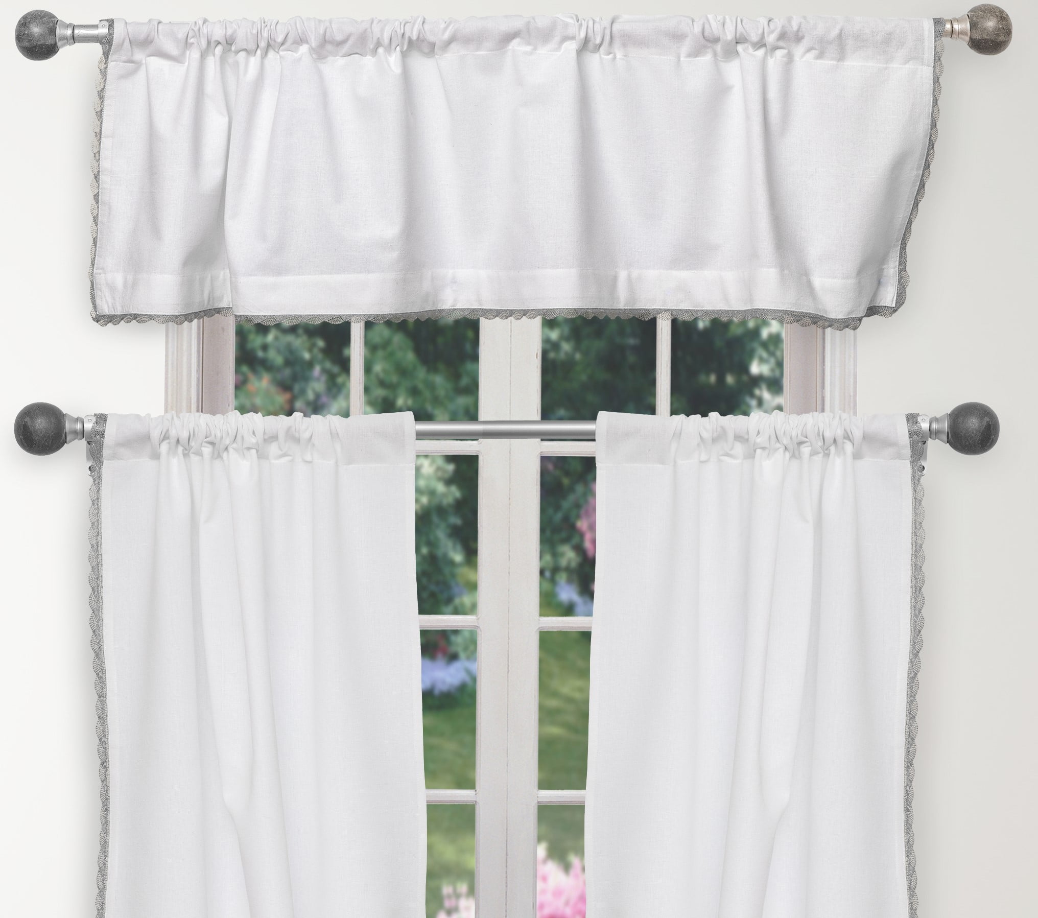 Miriam Solid Kitchen Curtain & Tier Set