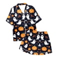 thumbnail image 4 of FUZHIQ Pajamas for Women Set Regular Fit Short Sleeve Tops and Shorts Elastic for Sleeping, Lounging, Halloween Party, 4 of 4