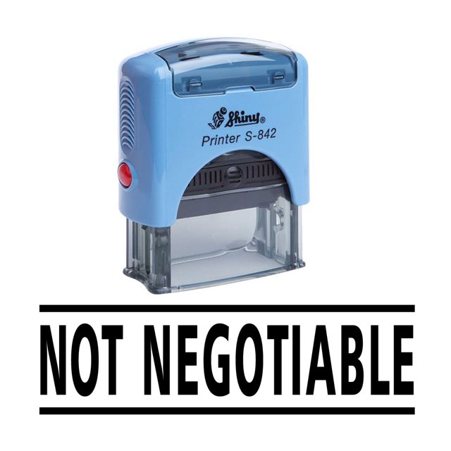NOT NEGOTIABLE Self Inking Rubber Stamp Custom Shiny Office Stationary Stamp