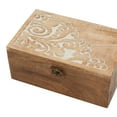 thumbnail image 4 of DecMode Floral Brown Wood Box with Hinged Lid, 3 Count, 4 of 10