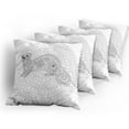thumbnail image 5 of Ambesonne Animal Throw Pillow Cover 4 Pack, Squirrel Geometric, 24", White Grey, 5 of 7