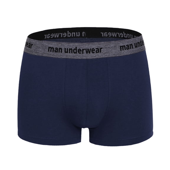 Ahabrexf Boxers for Men, Mid-Lift Solid Color with Stretchy Breathable Fabric, Cotton-Mix Underwear for Daily Wear