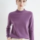thumbnail image 3 of Suéter de cachemira de lana para mujer, jersey de cuello alto de media altura, prenda de primera línea, jersey de punto suelto de manga larga, top de color sólido para primavera/otoño, 3 of 5