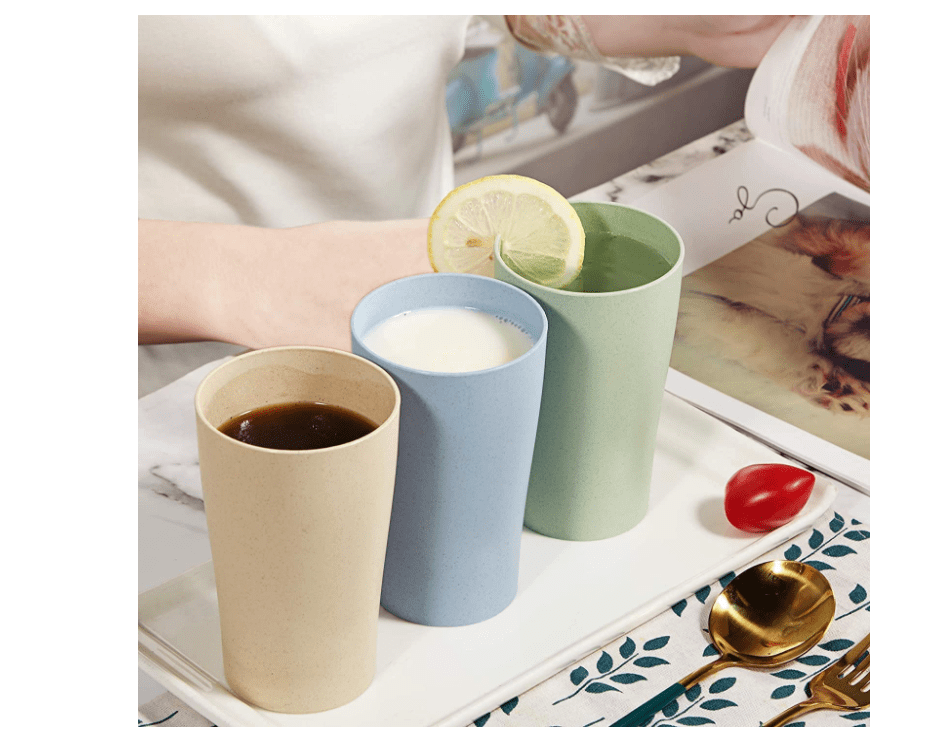 Wotolit Wheat Straw Cups Plastic Cups Unbreakable Drinking Cup