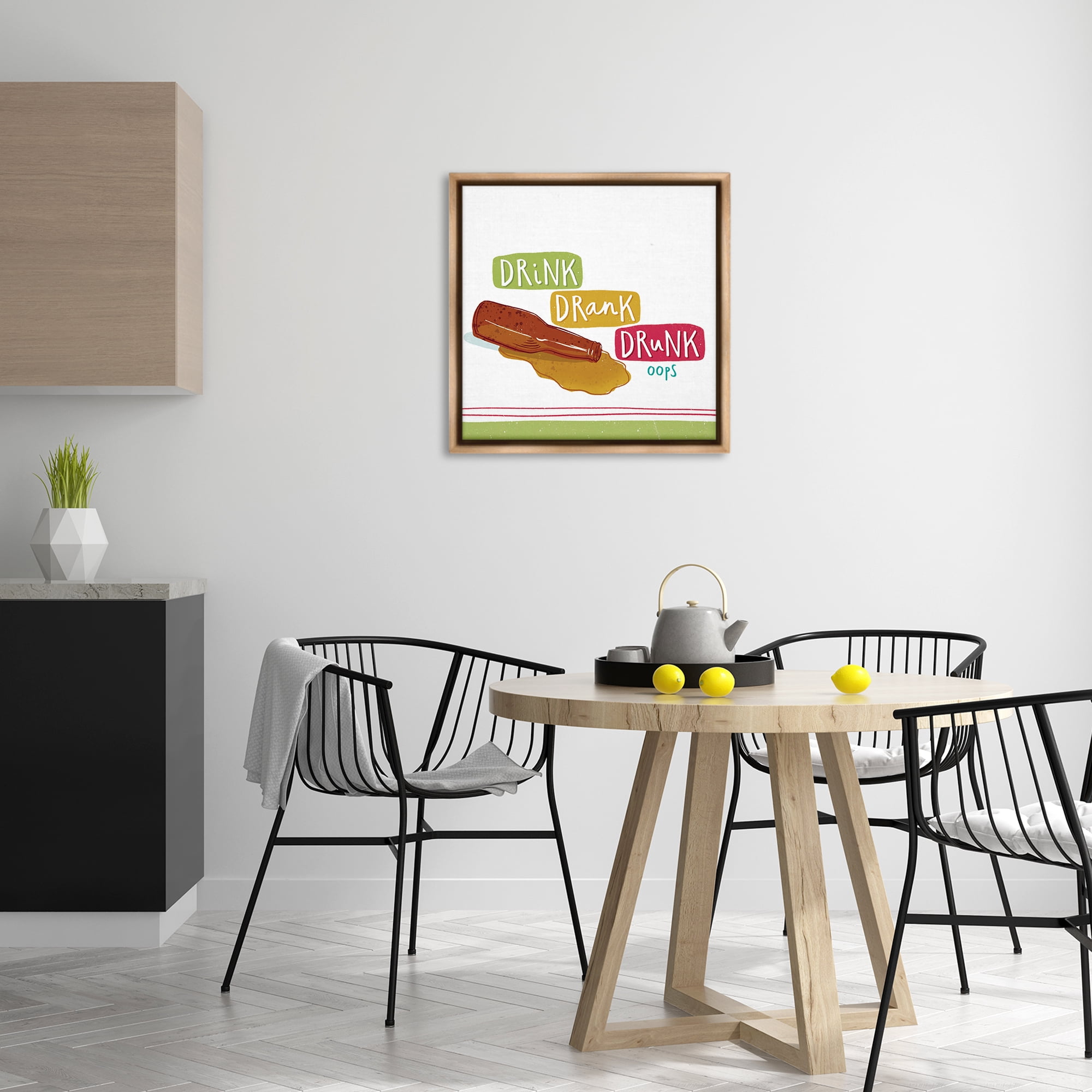 Stupell Industries Drink Drank Drunk Food & Beverage Painting Brown Floater Framed Canvas Art Print Wall Art, 25 x 25