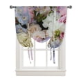 thumbnail image 3 of White Pink Flower Cluster Window Curtain for Living Room Bedroom Balcony Cafe Kitchen Tie-up Roman Curtain, 3 of 6