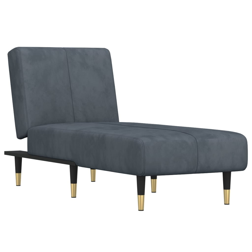 vidaXL Chaise Longue Black Velvet