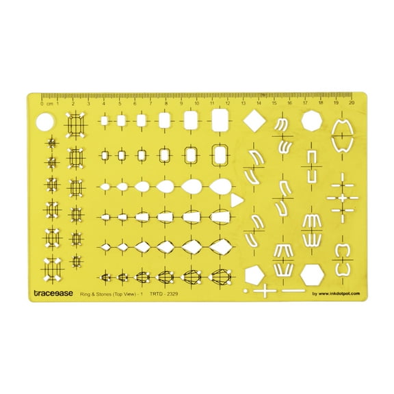 Traceease Top View,1 Ring & Stones JewelryTemplates Drafting ToolsJewelleryDesigning Stencils