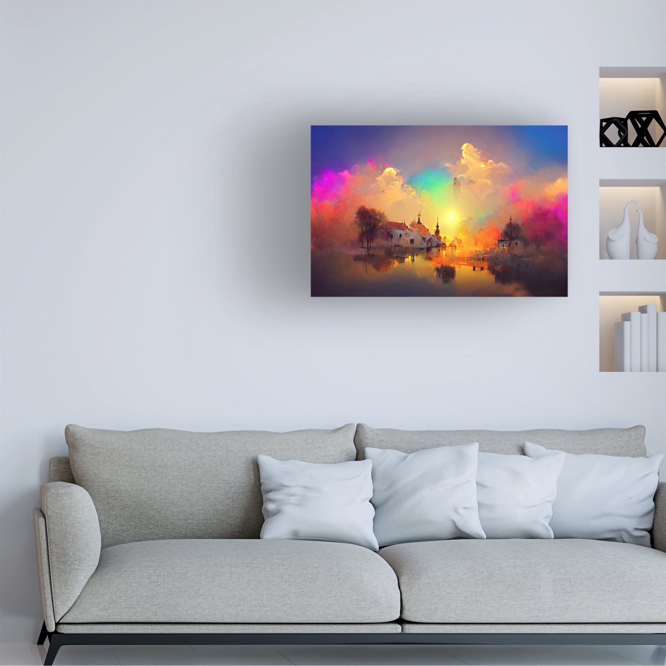 Canvas Wall Art - Ray Heere 'Medieval Landscapes 6' Wall Art for Living Room, Bedroom, or Office Décor by Trademark Fine Art - 47 x 30 Inches