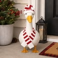 thumbnail image 4 of FAMTKT Christmas Porch Goose Outfit Set with Hat Scarf, Holiday Yard Statue Goose Clothing for Garden Patio, Winter Xmas Holiday Outdoor Decor, 4 of 6