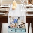 thumbnail image 3 of Vintage Lighthouse Coastal Table Runner 90 Inches Long,Nautical Ocean Sea Retro Art Cotton Linen Table Runners Dresser Scarves,Fabric Tabletop Scarf Furniture Cover for Home Dinner Party 13"x90", 3 of 9