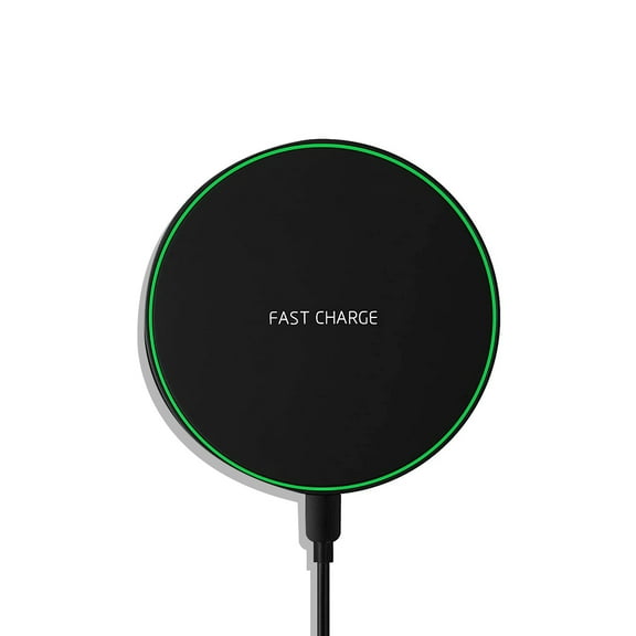 Wireless Charger Black Fast Ultra Slim 10W Wireless Charging Station Qi-Certified，Universal Wireless Charging Station Pad Compatible for Smart Phones and Other QI Devices(No AC Adapter,1 Pack)