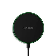 Wireless Charger Black Fast Ultra Slim 10W Wireless Charging Station Qi-CertifiedUniversal Wireless Charging Station Pad Compatible for Smart Phones and Other QI Devices(No AC Adapter,1 Pack)