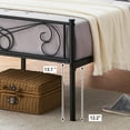 thumbnail image 6 of Litake Twin Bed Frame Platform with Headboard and Footboard Metal Bed Mattress Foundation with Storage No Box Spring Needed Black, 6 of 7