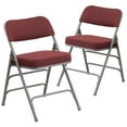 thumbnail image 2 of Flash Furniture 2 Pack HERCULES Series Premium Curved Triple Braced & Double Hinged Burgundy Fabric Metal Folding Chair, 2 of 10