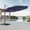 Navy Blue, variant on FLAME&SHADE 11ft Patio Offset Outdoor Hanging Umbrella w/Base,360 Degree Rotating for Backyard, Garden and Deck,Navy Blue