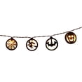 thumbnail image 1 of CEHVOM Halloween Decorations, 2022 New Version 10ft 20 LEDs Wooden String Lights With 4 Patterns, Battery Operated Halloween Lights Decor For Home Party Garden Indoor Clearance, 1 of 4