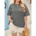 thumbnail image 4 of Women's Plus Size T Shirts Oversized Tees Summer Half Sleeve Crew Neck Tunic Tops, 4 of 4