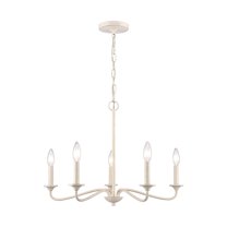 Elk Home 23.75-Inch Wide Quinn Chandelier, Transitional, Antique White