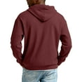 thumbnail image 5 of Dwelliawo Mens Hoodies Pullover Solid Color Waffle Knit Drawstring Long Sleeve Casual Sweatshirt 1/4 Zip Fashion Winter Fall Hoodies Pullover with Hood Wine M, 5 of 5