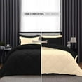 thumbnail image 3 of D.N.G. BEDDINGS 5 Piece Luxury Reversible Diamond Pattern Comforter Set Premium Super Soft, All Season 800 TC, 100% Egyptian Cotton Twin/Twin XL Size Ivory/Black Solid Color, 3 of 7