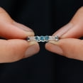 thumbnail image 5 of Rosec Jewels 3 CT London Blue Topaz Eternity Ring with Diamond, Designer London Blue Topaz Gold Ring for Women, 14K Rose Gold, US 11.50, 5 of 7