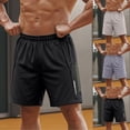 thumbnail image 3 of FUZHIQ Men's Linen Casual Shorts Elastic Waist Solid Sweatpants Shorts Comfortable Walking Summer Shorts Solid Splice Pocket,XXXL, 3 of 6