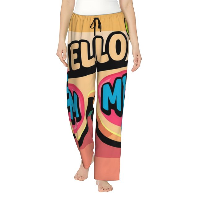 Balery Hello Summer Pantalones de pijama para mujer, pijamas ultraligeros, pantalones de estar por casa-XX-Large