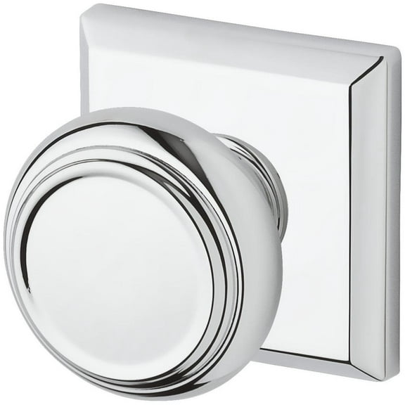 Baldwin Reserve ENTRATSR260 Entry Traditional Knob and Traditional Square Rose Bright Chrome Finish