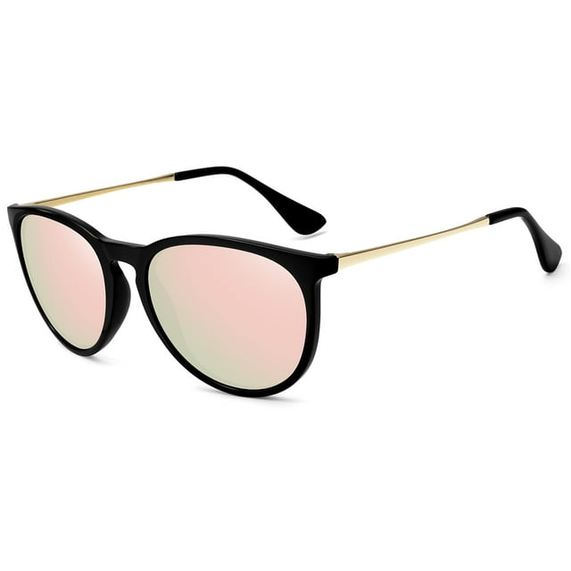 Gafas de sol polarizadas vintage redondas WOWSUN para mujer