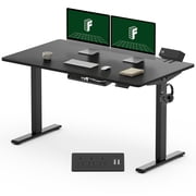FLEXISPOT 55x28 Black Home Office Height Adjustable Standing Desk Whole-piece Desktop Computer Desk