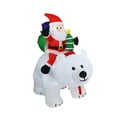 thumbnail image 2 of Papá Noel inflable navideño montado en oso con cabeza movible, accesorios de diseño de escena, suministros de fiesta con luz para el festival de Navid, 2 of 7