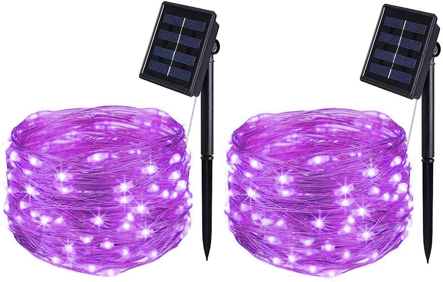 2 Pack BOLWEO Solar Powered String Lights,Solar Fairy Lights,Warm White,16.4Ft 