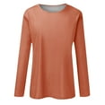 thumbnail image 4 of Yuzhih Womens Long Sleeve Round Neck Shirts Solid Color Basic Tees Spring Tops Outfits Clothes, 4 of 5
