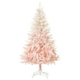 thumbnail image 1 of HOMCOM 6ft Artificial Christmas Tree Home Decoration Automatic Open, Pink, 1 of 10
