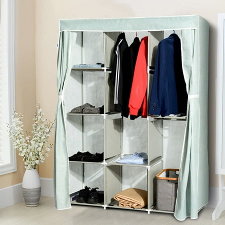 Gymax Portable Clothes Closet Storage Organizer Fabric Wardrobe