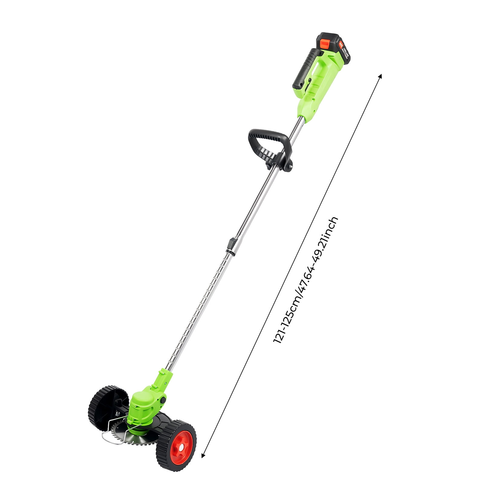 Green 650W Cordless Lawn Mower, Electric Grass Trimmer, Lawn Mower With Auxiliary Wheels  for Courtyards, Villas, Lawns