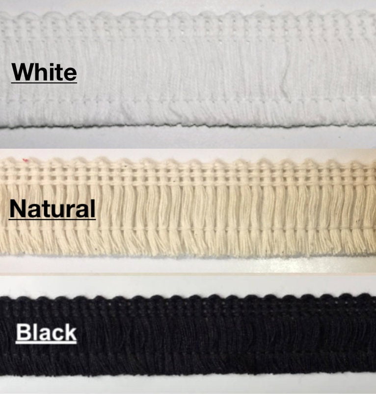 1" Cotton Brush Fringe trims 20 Continuous Yards MADE IN USA