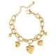 thumbnail image 1 of Corazón de acero inoxidable Charm cadena enlazada pulsera de oro de titanio de acero, 1 of 8
